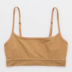 NWT Aerie Sparkle Straight Scoop Bikini Top XS